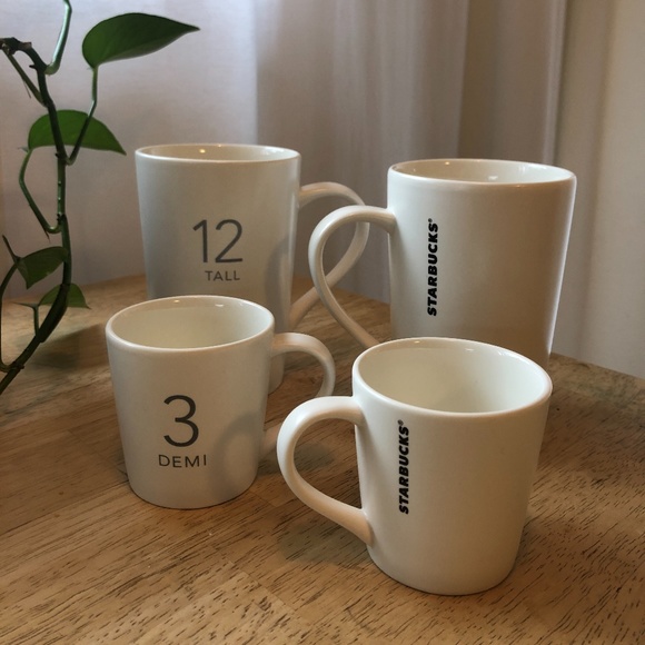 Starbucks 2011 Coffee Cup Set, 3oz & 12 oz, White & Gray - Picture 1 of 6